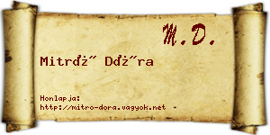Mitró Dóra névjegykártya